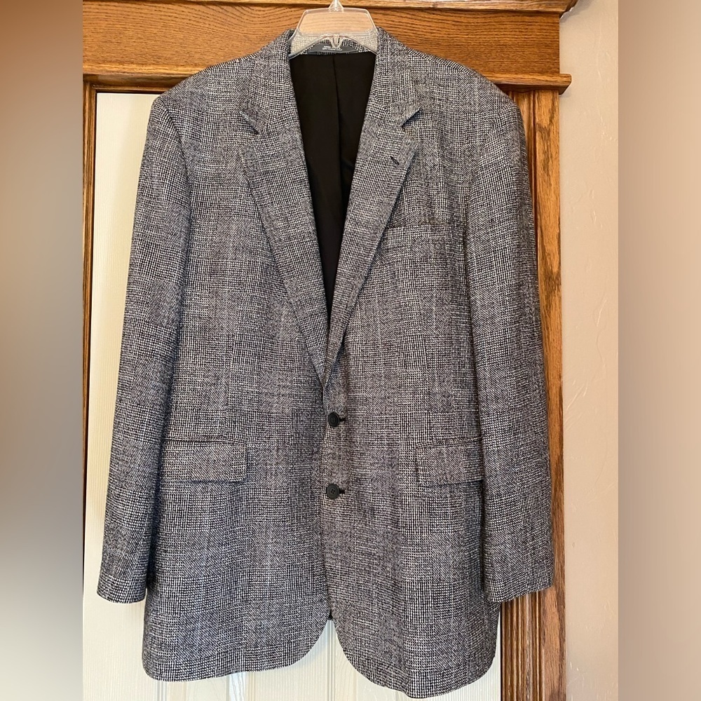 Vintage Haggar Imperial Gentlemens Fit Mens Black White Blazer Sportcoat…